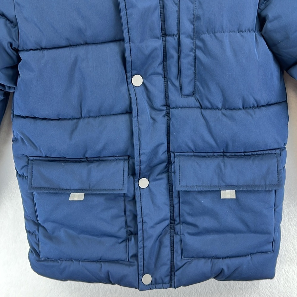 Member’s Mark Ultimate Snow Jacket Sz 5-6 Navy Quilted Puffer Hood Thick Warm - Picture 5 of 13